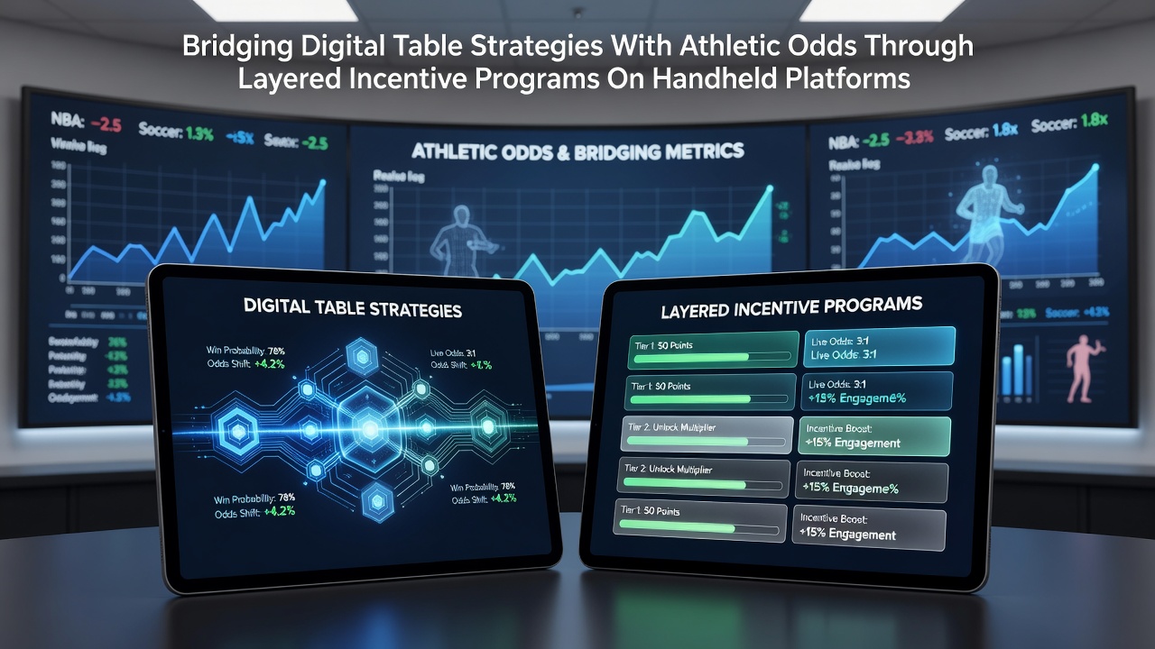 Mobile device displaying integrated table game interfaces and live sports odds with incentive overlays