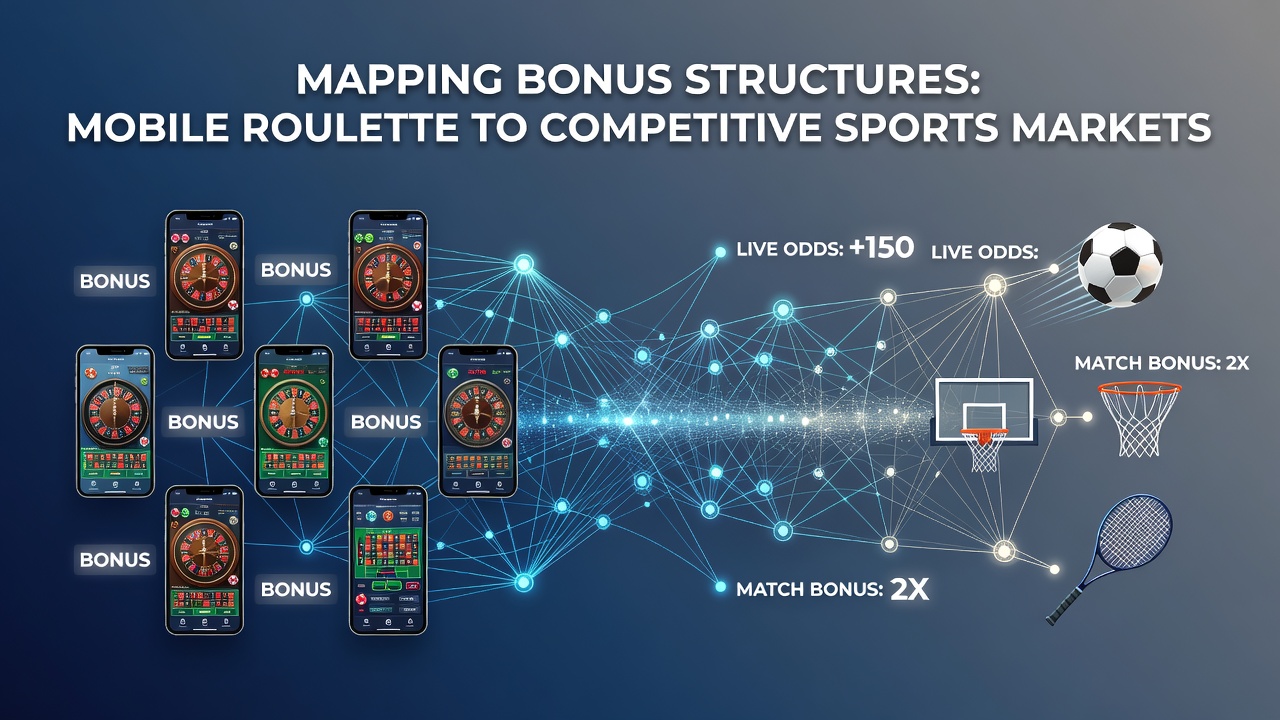 Diagram showing bonus flow from mobile roulette sessions into sports betting markets