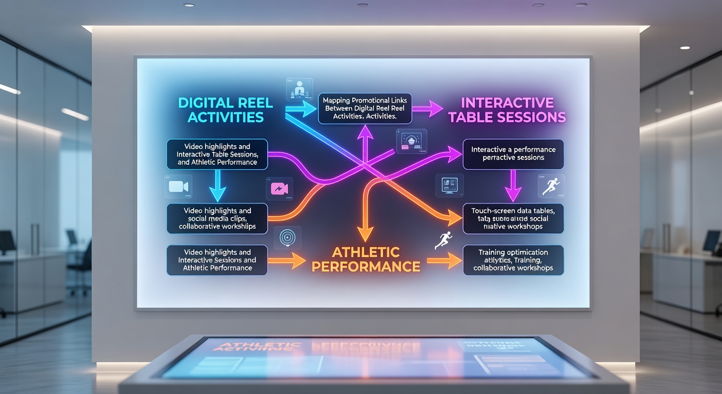 Diagram illustrating promotional flow from reels through table sessions to sports predictions on mobile