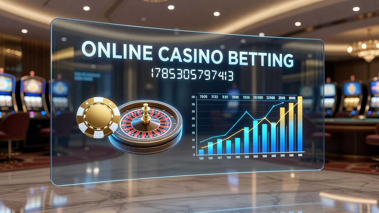 Online casino betting interface displaying slot games and live dealer tables on a digital platform